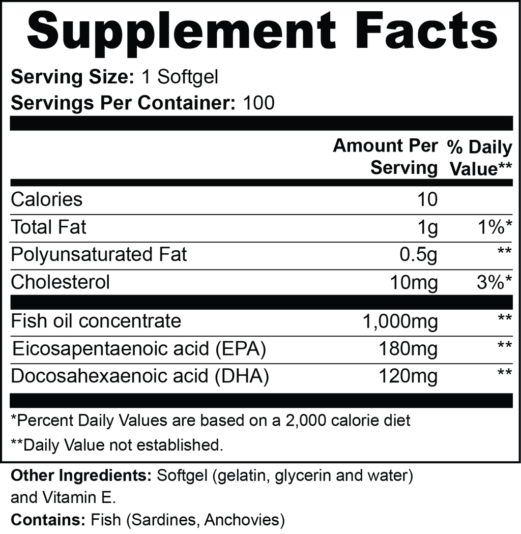 NeuroFuel Omega-3 (EPA 180mg + DHA 120mg)