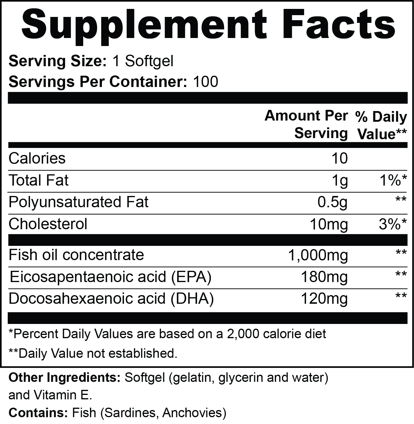 NeuroFuel Omega-3 (EPA 180mg + DHA 120mg)