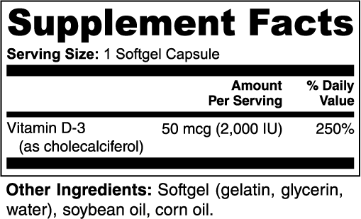 Vital Strength Vitamin D3 2,000 IU